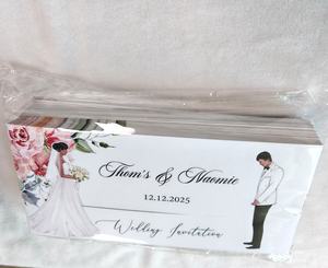 Invitaciones de Boda Deslizantes Personalizadas para Novios de Piel Oscura, Invitaciones con Sobre Extraíble, Tarjeta de Invitación Impresa, Invitaciones Deslizantes - Product Image 6