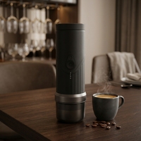 Machine à café expresso portable à capsules, alimentée par batterie, à chauffage rapide, pour les voyages et l'extérieur, avec étui de transport