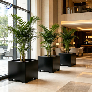 Jardinière carrée d'extérieur ML, moderne et minimaliste, en métal, pour plantes vertes de jardin - Product Image 2