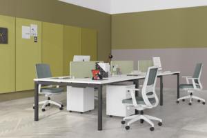 Cloison modulaire ouverte moderne personnalisée, bureau d'ordinateur stable, gestion des câbles pour poste de travail de personnel de bureau pour 6 personnes - Product Image 4