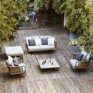 Porte client moderne canapés de jardin en rotin extérieur sectionnel canapé meubles - Product Image 1