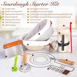 Tốt nhất 10 inch sourdough lên men Starter Kit cho bánh mì nướng tốt bán mây Bánh Mì Chống Basket Set - Product Image 2