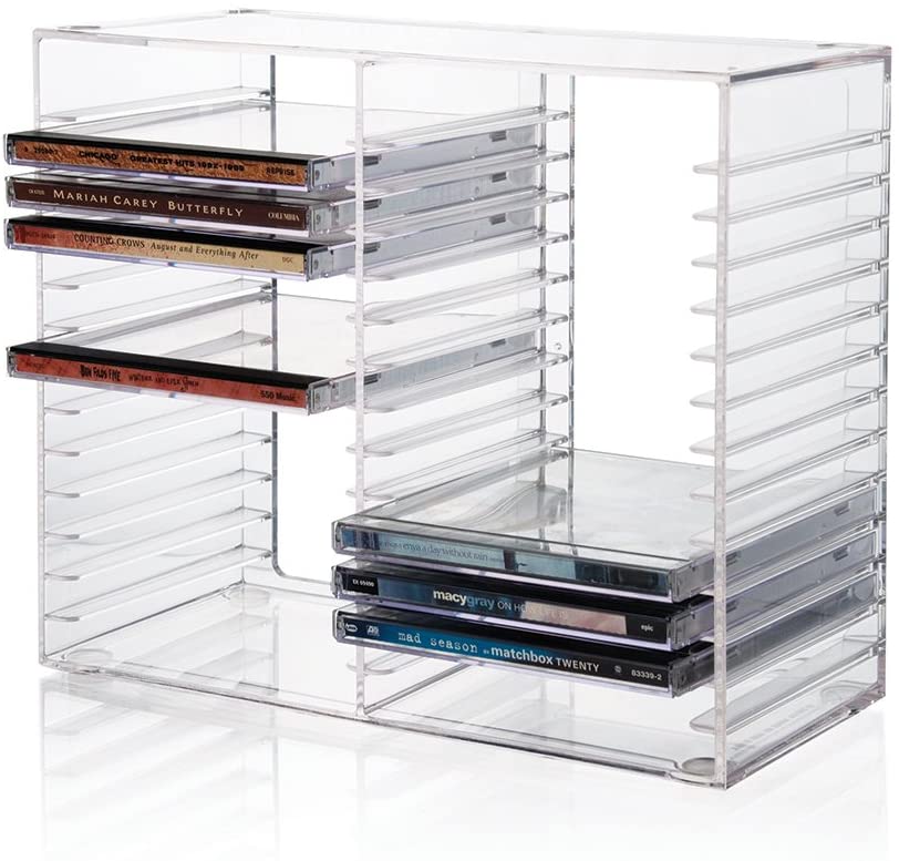 Fabriek Aangepaste Clear Plastic Standaard Cd Jewel Cases Acryl Dvd Organizer Boek Cd Houder Met Slot