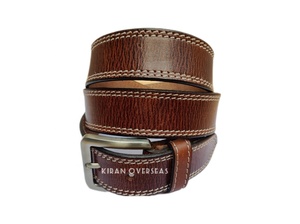 Ceinture en cuir cousu de haute qualité, faite à la main pour un usage formel, en cuir pleine fleur dd - Product Image 3