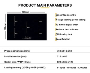 CB and CE Certified 5-Burner Built-<b>In</b> Induction Cooktop for Kitchen Appliance for Household Use - Product Image 3