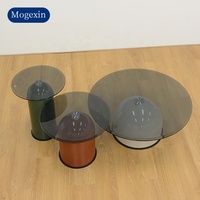 Meubles de maison modernes de luxe nordiques Table d'appoint en verre de salon Ensemble de tables basses élégantes