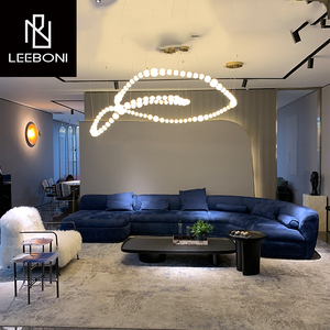 बैक्टर सोफे लक्जरी लिविंग रूम सोफे मखमली आधुनिक कोने 7 सीटर बड़े मॉड्यूलर u आकार वक्र - Product Image 2