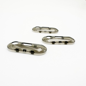 Clear Transparent <b>Plastic</b> Cover Injection Molded Part for Small Device <b>Enclosure</b> Oval Shape with Cutouts - Product Image 3