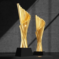 Trophée créatif personnalisé en résine dorée avec impression UV, écologique, pour récompense de réunion annuelle, reconnaissance d'employé excellent, reconnaissance d'entreprise