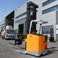 Chariot élévateur à ciseaux électrique à double portée profonde, 2 tonnes, 2000 kg, hauteur de levage 8 m, pour entrepôt à allées étroites, certifié CE
