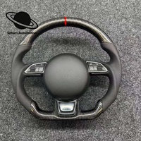 Volant en cuir PVC et fibre de carbone style RS pour Audi B8 B9 R8 A3 A4 A5 A6 A7 A8 C7 C8 S3-S5 B6 RS3 RS4 RS5 RS7 A1 RS6