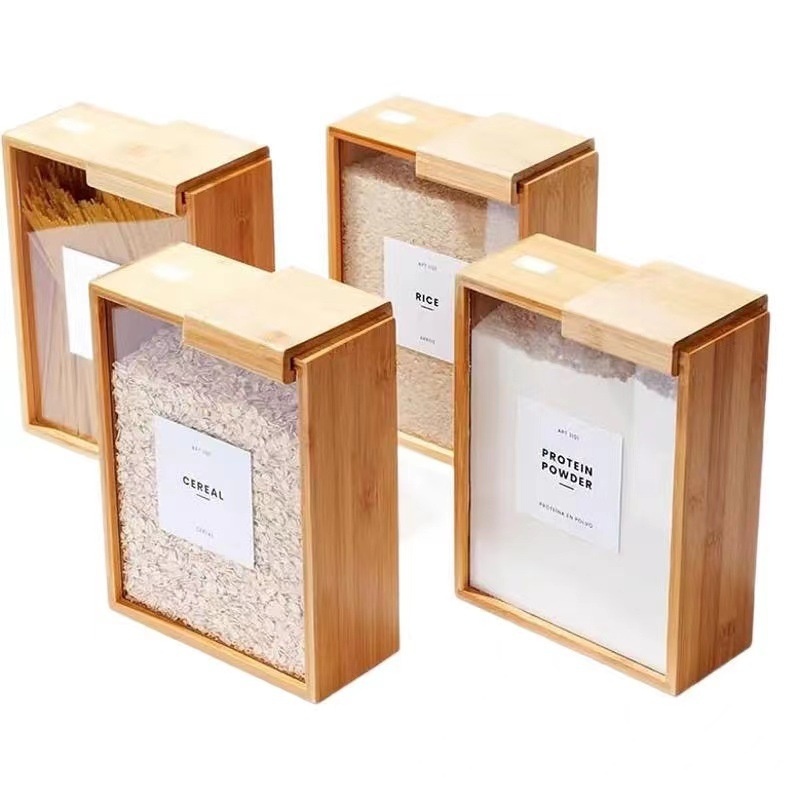 Creative Household Bamboo Wood Food Dispenser