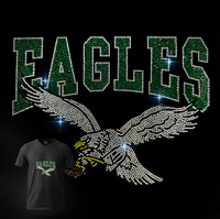 Logo des Eagles de la NFL personnalisé, motif de transfert thermocollant en strass et cristaux pour vêtements