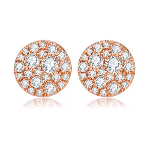 ต่างหูเพชรแท้ทองคำ 18K โรสโกลด์ ประดับเพชรระยิบระยับ คุณภาพดี จัดส่งรวดเร็ว ของขวัญสุดหรูสำหรับผู้หญิง สวมใส่ได้ทุกวันและงานปาร์ตี้ - Product Image 1