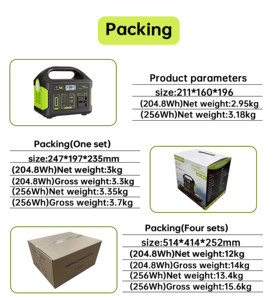 휴대용 발전소 300W - 태양광 발전기 (태양광 패널 선택 가능), 가정용 비상 전원, 날씨 비상 상황, 야외 활동용 - Product Image 4