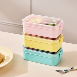 Large-capacity Outdoor Portable Separated Student <b>Lunch</b> Camping Fruit Bento Box With Flatware Cutlery <b>Sets</b> - Product Image 3
