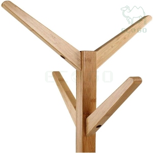 <b>Corner</b> Free Standing Bamboo Cap Garment Clothes Display Rack Storage Organizer Coat Hanger Stand - Product Image 4