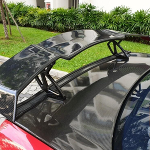 Universal V Style Rear <strong>Spoiler</strong> Carbon Fiber Racing <strong>GT</strong> Wing Boot Trunk <strong>Spoiler</strong> with Adjustable Bracket for Cars - Product Image 2