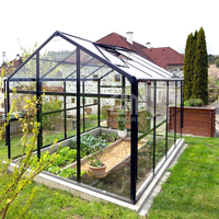 Serre de jardin modulaire compacte G-MORE avec toit en polycarbonate de 6 mm, petite serre de jardin, serre pour fleurs et légumes 8x8 pieds
