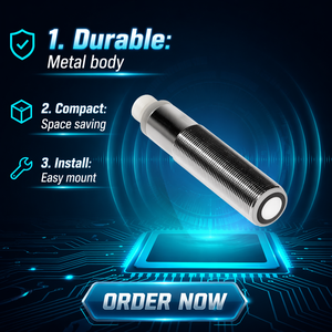 Sensore di Distanza a Ultrasuoni WINSTON <span class=keywords><strong>UB500</strong></span> con Uscita Analogica 0-10V DC, IP67, Ottone Nichelato, Certificato CE - Product Image 1