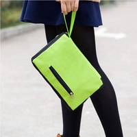 Sac de courses pliable 2-en-1 en tissu Oxford avec fermeture éclair, écologique, réutilisable, design télescopique pour les voyages et le quotidien