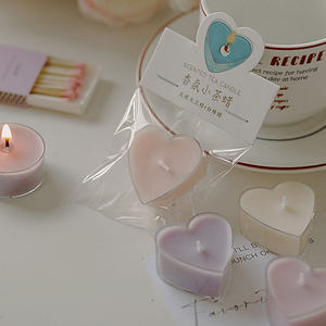 Velas pequeñas hechas a mano en forma de corazón coloridas atmósfera perfumada <span class=keywords><strong>mini</strong></span> fragancia perfumada vela perfumada de cera de té - Product Image 3