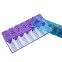 Boîte à pilules en plastique à double rangée avec 14 compartiments, organiseur de médicaments portable, rangement pour pilules, vitamines, bijoux pour les voyages