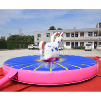 Toro Gonflable Commercial à Bungee, Jeu d'Équitation Licorne, Château Gonflable Interactif pour Enfants et Adultes, Idéal pour les Fêtes