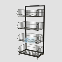 Présentoir en métal pour snacks et croustilles de supermarché Étagère Panier de rangement pour vernis à ongles Étagère d'affichage en fil métallique