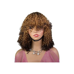 Pixie rizado flecos peluca 12 pulgadas Glueless encaje peluca cabello humano - Product Image 5