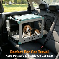 Cage de voyage pliable pour animaux de compagnie, grande capacité, pour chien et chat, utilisable en voiture, en intérieur et en extérieur