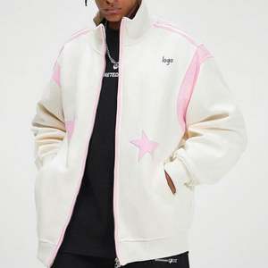 Sérigraphie OEM personnalisée unie surdimensionnée décontracté coton polaire chanvre hommes spandex pull couleur unie sweat cardigan - Product Image 4