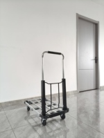 Chariot pliable léger à cadre en aluminium extensible, roues antidérapantes, pour la maison, le supermarché et la logistique