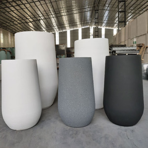 Grand pot à fleurs <span class=keywords><strong>en</strong></span> béton, <span class=keywords><strong>ciment</strong></span>, <span class=keywords><strong>fibre</strong></span> de couleur, argile, pots de jardinage, pots de plantation de grande taille - Product Image 1