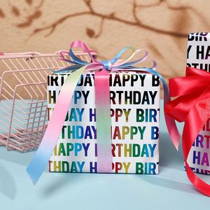 Papel de regalo para estampado de cumpleaños de silicona recubierta desechable de nuevo diseño, rollo de 43x300cm, 3 rollos por juego - Product Image 3