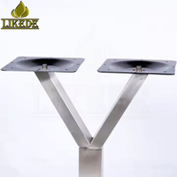 Base de table à manger en acier inoxydable en forme de Y moderne, pieds de meubles en métal robustes pour tables personnalisées