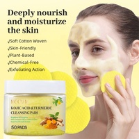Almohadillas Limpiadoras de Cúrcuma y Ácido Kójico para Cicatrices de Acné, Despigmentación de la Piel, Vitamina C, Cúrcuma, Exfoliante Facial Iluminador