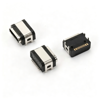 Connecteur d'alimentation USB Type C femelle 6 broches 16 broches en acier inoxydable étanche IPX8, carte de raccordement à quatre broches 3A, montage en surface SMT