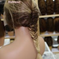 Peluca de Cabello Humano Virgen Brasileño 100% con Ondas Naturales, Frontal de Encaje 13x4, Transparente, Sin Pegamento, con Flequillo, Densidad 220%, Color 4/27