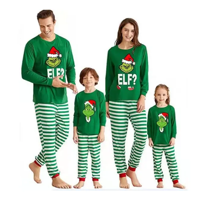 Family Christmas Pajamas Sets Top and Pants Women Men Kids Family Matching Outfits Classic Christmas Clothes