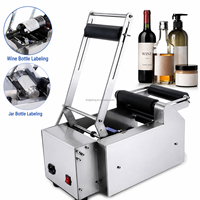 Machine d'étiquetage de bouteilles semi-automatique manuelle de haute précision portable pour les contenants en verre, en plastique, en conserve, en tube, en baume à lèvres