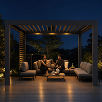 Pergola Classique Moderne en Aluminium avec Toit à Lames, Revêtement Poudré, Écologique et Étanche pour Jardin, Patio, Véranda