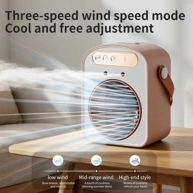 3 in 1 USB Humidifier Spray Desk Fan Air Cooler Portable Desktop Rechargeable Misting Dual Humidifying