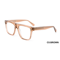 Lunettes de couleur transparentes à la mode avec montures de lunettes optiques en acétate