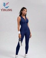 Nouveaux Styles Fitness Body Workout Femmes Gym Sport One Piece Yoga Zipper Jumpsuits