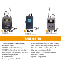 Système de monitoring intra-auriculaire sans fil stéréo traditionnel OK-820TX Émetteur de bureau avec récepteur unique MONO OK-3100R OK-3R OK-5100R