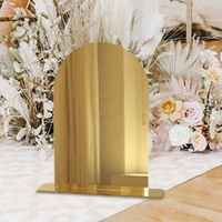 Porte-panneau de table en acrylique vierge or moderne 5x7 numéros de table de mariage en arc pour décoration de fête et fournitures de mariage