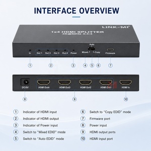 Répartiteur <span class=keywords><strong>HDMI</strong></span> 2.0 1x2 1x4 1x8 en option, 4K 60Hz YUV <span class=keywords><strong>444</strong></span> HDR HDCP2.2 18 Gbps, Distributeur Vidéo - Product Image 3