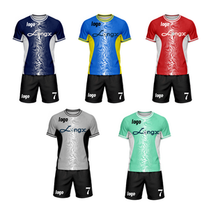 <span class=keywords><strong>Maillot</strong></span> <span class=keywords><strong>de</strong></span> football personnalisé pour homme adulte, style équipe, col en V, 100% polyester, impression par sublimation thermique, séchage rapide et respirant, été - Product Image 1