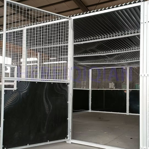 Box per Cavalli con Porta Scorrevole Quadrata, Design Stabile, Portatile, Elegante, Durevole, Pannello in Bambù, Telaio Zincato Resistente alle Intemperie, Affidabile - Product Image 5